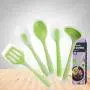 JunbosiKitchenware Silicone Kitchenware 5 Piece Set Cooking Spoon Shovel Translucent Silicone Kitchenware Set