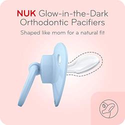 NUK Glow-in-The-Dark Orthodontic Pacifiers, Girl, 6-18 Months, 2-Pack