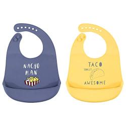 Hudson Baby Unisex Baby Silicone, Waterproof Bibs