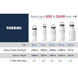 Thermi Protective Silicone Sleeve for Hydro Flask Water Bottles (18oz, 21oz, 32oz, 40oz, 64oz)