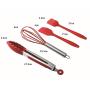 Cooking Tool Set Heat Resistant Silicone Kitchenware, Non-Stick Kitchen Baking Tools 10 Sets + 10 S Hooks - Black,Red