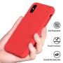 Miracase Liquid Silicone Case Compatible with iPhone Xs Max 6.5 inch (2018), Gel Rubber Full Body Protection Shockproof Cover Case Drop Protection Case (Red)