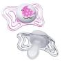 Chicco PhysioForma Light Day & Night including Glow In Dark Pacifier for Babies 0-6m, Pink, Orthodontic Nipple, BPA-Free, 2-count in Sterilizing Case