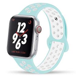 YC YANCH Compatible for Apple Watch Band 38mm 40mm 42mm 44mm,Soft Silicone Sport Band Replacement Wrist Strap Compatible for iWatch Apple Watch Series 4/3/2/1,Nike+,Sport,Edition, S/M M/L Size