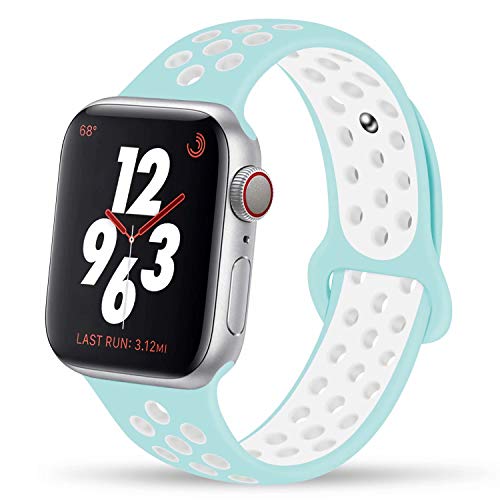 YC YANCH Compatible for Apple Watch Band 38mm 40mm 42mm 44mm,Soft Silicone Sport Band Replacement Wrist Strap Compatible for iWatch Apple Watch Series 4/3/2/1,Nike+,Sport,Edition, S/M M/L Size
