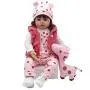 Pinky 18Inch 45cm Lifelike Reborn Baby Girl Dolls Soft Silicone Babies Realistic Looking Newborn Baby Dolls Cute Reborn Doll Toddler Handmade Child Birthday and Xmas Gift