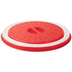 Tovolo Vented, Easy Grip, Collapsible Microwave Cover, 10.5 Inch, Red