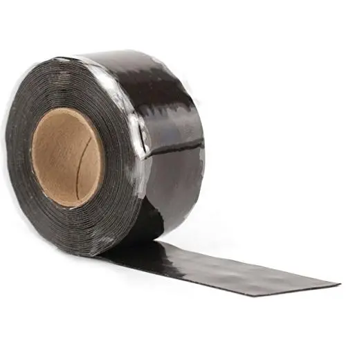 Design Engineering 010491 Quick Fix Tape - Self-Curing, Waterproof Silicone Insulation Tape, 1" x 12 Roll - Black