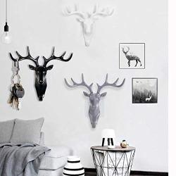 MOVEmen Hook Deer Head Self Adhesive Hook Hanger Bag Keychain Hook Clothing Support Sticky Holder Wall Door Hook Jewelry Stand Home Decoration Hooks Umbrella Stand Drain Rack Kitchenware Storage Rack