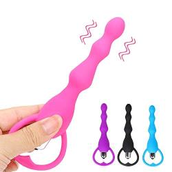 UUZK Tshirt Butt Sex Plug Long Anal Beads Vibrator Anal Plug Prostate Massage Butt Plug Silicone Sex-Toys for Women Men Masturbation Sex Products,Purple,Bootie Plug Butt Sex Metal