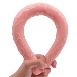 QENVFALMI-3K 17.7Inch Flexible Jelly Silicone Toys for Couplee in Bedroom (Flesh)