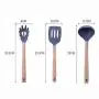 Hjyi Silicone Kitchen Cooking kitchenware resistant to high temperature non-stick pot wooden handle silicone cooking spoon shovel (6-piece set)