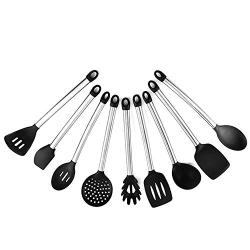 Kitchen Silicone Kitchenware Set of 9 Sets, Soup Spoon Spatula Set Non-Stick Cookware Heat-Resistant Cooking Utensils