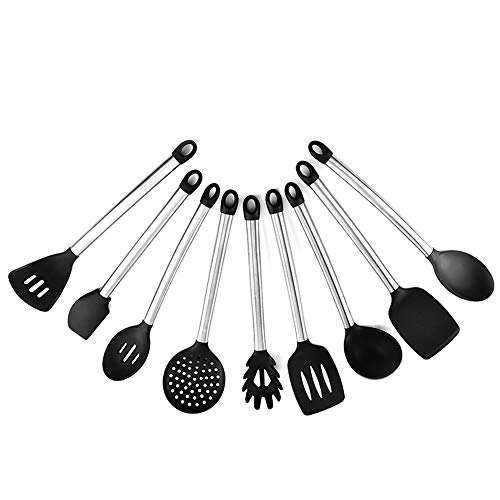 Kitchen Silicone Kitchenware Set of 9 Sets, Soup Spoon Spatula Set Non-Stick Cookware Heat-Resistant Cooking Utensils