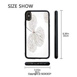 SCOCICI Unique Slim Designs Drop-Protection Smart Cell Phone Case Abstract Cotton Floral Design with Veins Natural Botanic Plants Image Art Compatible with iPhone Xs Max