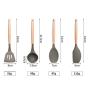 Silicone Kitchenware Non-Stick Pan Silicone Kitchen Utensils High Toughness Wooden Handle Cooking Tools Sets,Spatula G