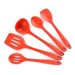 Silicone kitchenware 5 Pieces Silicone Kitchen Utensils Cooking Utensil Set Cooking Utensils Tools Include Turner Spoon For Nonstick Cookware Non-Toxic Heat Resistant Nonstick Heat Resistant Tools