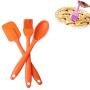 3PCS Silicone Spatula Spoon Brush Set Cooking Utensil Tool Kit Heat Resistant Basting Brush Silicone Kitchenware Random Color