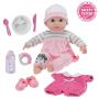 Berenguer Boutique 15&quot Soft Body Baby Doll - Pink 10 Piece Gift Set with Open/Close Eyes- Perfect for Children 2+