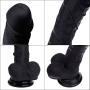 HAOZICH Realistic Silicone Soft D?ld? with Strong Suction Cup Massager Wand Cock Toy High Quality Silicone Material (Color : Skin Color, Black) HAOZICH (Color : Black)