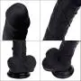HAOZICH Realistic Silicone Soft D?ld? with Strong Suction Cup Massager Wand Cock Toy High Quality Silicone Material (Color : Skin Color, Black) HAOZICH (Color : Black)