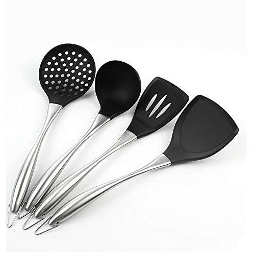 Silicone Kitchenware Kitchenware Set of 4 ? Stainless Steel Silicone Kitchen Set ? Silicone Kitchen Set Spatula Set ? Silicone Appliance Cookware Set