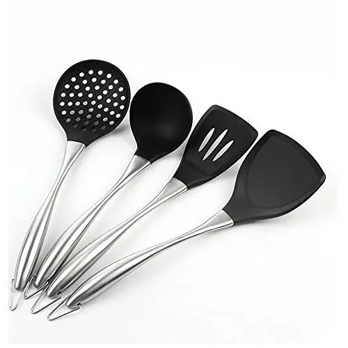 Silicone Kitchenware Kitchenware Set of 4 ? Stainless Steel Silicone Kitchen Set ? Silicone Kitchen Set Spatula Set ? Silicone Appliance Cookware Set