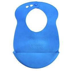 Tommee Tippee Roll n Go Baby Pouch Drip Catcher Baby Bib, 7+ Months - Blue and Green, 4 Pack