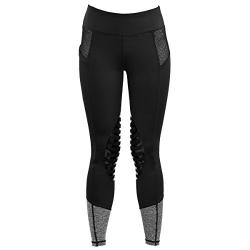 HR Farm Womens Silicone Tights Horse Riding Gel Grip Pull On Leggings with Pocket