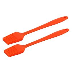 uxcell Silicone Home Barbecue Meet Sauce Oil Painting Brush 2 PCS Orange