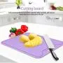 Cutting Board Chopping Board With Hanging Hole Food Grade Silicone Flexible Easy to Clean for Home Kitchen Use Purple Kitchenware
