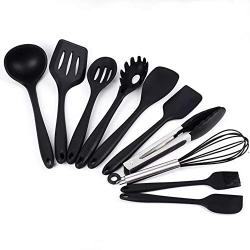 Gwjs Silicone Stainless Steel Kitchenware, Non-stick Heat-resistant Cookware Kitchenware Set Kitchen Gadget Kitchen Tool-ten Piece Set 28cm(11inch)