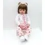 Pinky 24 inch 61cm Lovely Reborn Baby Girl Doll Reborn Toddler Realistic Looking Lifelike Baby Doll Vinyl Soft Silicone Babies Black Hair Xmas Gift