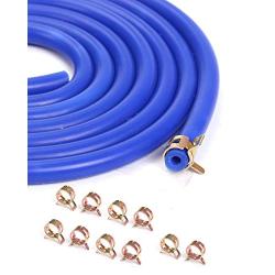 BLACKHORSE-RACING 10 Feet 1/8" (3mm) High Performance Silicone Vacuum Hose + 10 Pcs 8mm Spring Clips Fuel Hose Line Water Pipe Clamps Fasteners