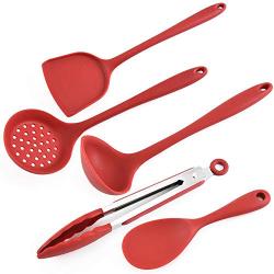Kitchenware Set, Silicone Shovel Spoon Kitchen Cooking Utensils Heat-Resistant Kitchen Baking Tool For Kitchen Non-Stick Cookware, red