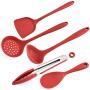 Kitchenware Set, Silicone Shovel Spoon Kitchen Cooking Utensils Heat-Resistant Kitchen Baking Tool For Kitchen Non-Stick Cookware, red