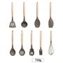 Silicone Kitchenware Non-Stick Pan Silicone Kitchen Utensils High Toughness Wooden Handle Cooking Tools Sets,Spatula G
