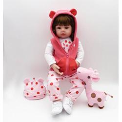 Binxing Toys Reborn Baby Dolls Cute Newborn Boy and Girl Silicone Weighted Body Realistic Reborn Dolls18 Inch Beautiful Outfits Set Great Birthday Gifts for School Children (70311)