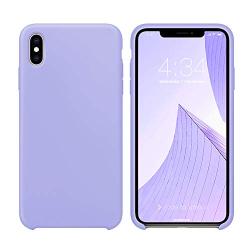 xperg iPhone X Case, iPhone Xs Silicone Case, Slim Liquid Silicone Gel Rubber Shockproof Case Soft Microfiber Cloth Lining Cushion Compatible with Apple iPhone X/XS 5.8" (Clove Purple)