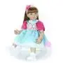 KEIUMI 24 Inch Newborn Girl Realistic Reborn Baby Doll Cloth Body 60 cm with Long Hair Toddler Birthday Gifts (Blue)