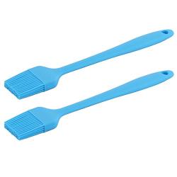 uxcell Silicone Household Barbecue Meet Sauce Oil Painting Brush 2 PCS Blue