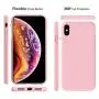 Miracase Liquid Silicone Case Compatible with iPhone Xs (2018)/ iPhone X(2017) 5.8 inch, Gel Rubber Full Body Protection Shockproof Cover Case Drop Protection Case (Pink)