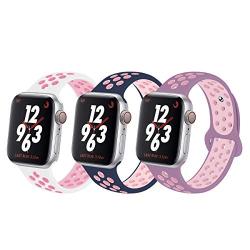 YC YANCH Compatible for Apple Watch Band 38mm 40mm 42mm 44mm,Soft Silicone Sport Band Replacement Wrist Strap Compatible for iWatch Apple Watch Series 4/3/2/1,Nike+,Sport,Edition, S/M M/L Size