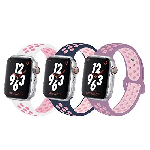 YC YANCH Compatible for Apple Watch Band 38mm 40mm 42mm 44mm,Soft Silicone Sport Band Replacement Wrist Strap Compatible for iWatch Apple Watch Series 4/3/2/1,Nike+,Sport,Edition, S/M M/L Size