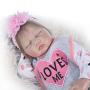 KEIUMI Reborn Baby Dolls Sleeping Girls Lifelike Soft Silicone Babys 22" Handmade Baby Doll Realistic Reborn Babies Cute Doll Gift Set for Ages 3+