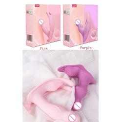 Pink Wearable Remote Control G-Spot, Clitoris & Anal Waterproof Silicone Butterfly Vibrator Dildo Adult Sex Toy