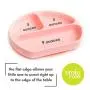 Suction Plate for Baby and Toddler - Divided Silicone Plate - BPA Free - Dishwasher and Microwave Safe - Cute Baby Shower Gift (Peach)