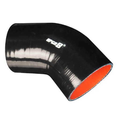 Upgr8 Universal 4-Ply High Performance 45 Degree Elbow Coupler Silicone Hose (4.0"(102MM), Black)