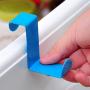 MOVEmen Color Stainless Steel Double Door Back Hook Kitchenware Umbrella Clothes Garbage Bag Hook Jewelry Stand Bathroom Hook Clothing Support Mop Clip Towel Rack Kitchen Storage Rack (Blue)