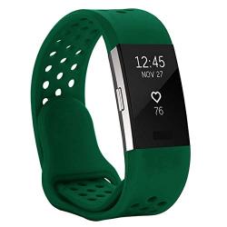 Hanlesi Bands Compatible with Fitbit Charge 2, Soft Silicone Breathable Fashion Sport Strap for Fit bit Charge2 Replacement Original Accessory